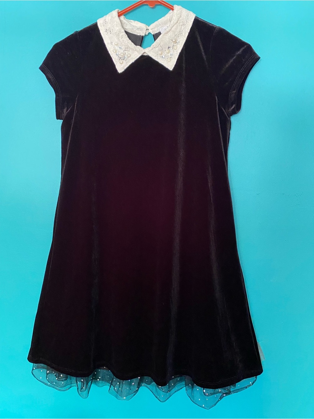 Ally B Black Velvet Girls Dress 16